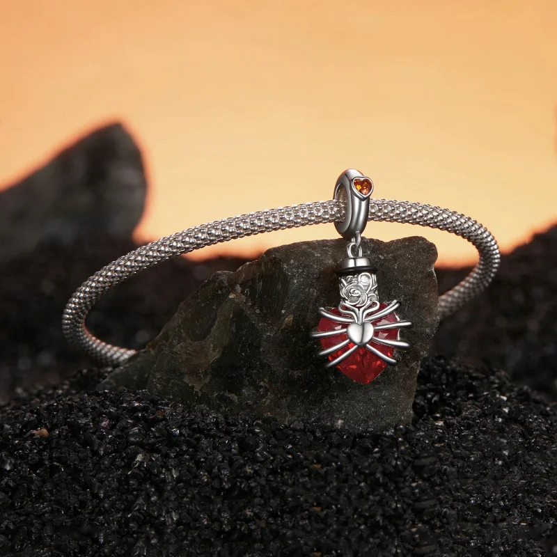 (obrázek pro) Rose Heart Red ve stylu PANDORA - BSC1058-RD - Zobrazit 3