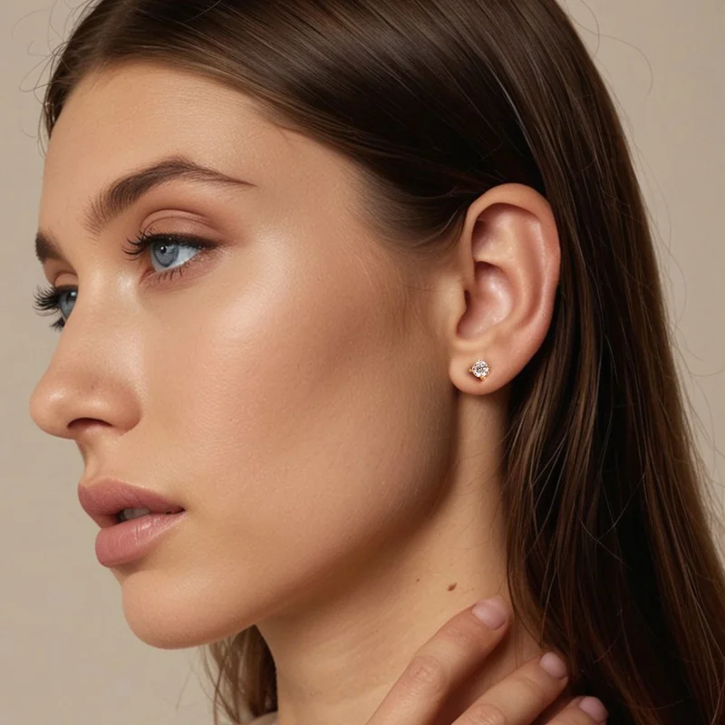 (obrázek pro) Moissanitové náušnice ve stylu PANDORA 0,5ct - MSE038-BM - Zobrazit 8