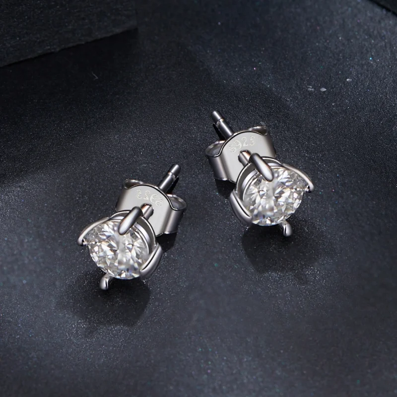 (obrázek pro) Moissanitové náušnice ve stylu PANDORA 0,5ct - MSE038-M - Zobrazit 3