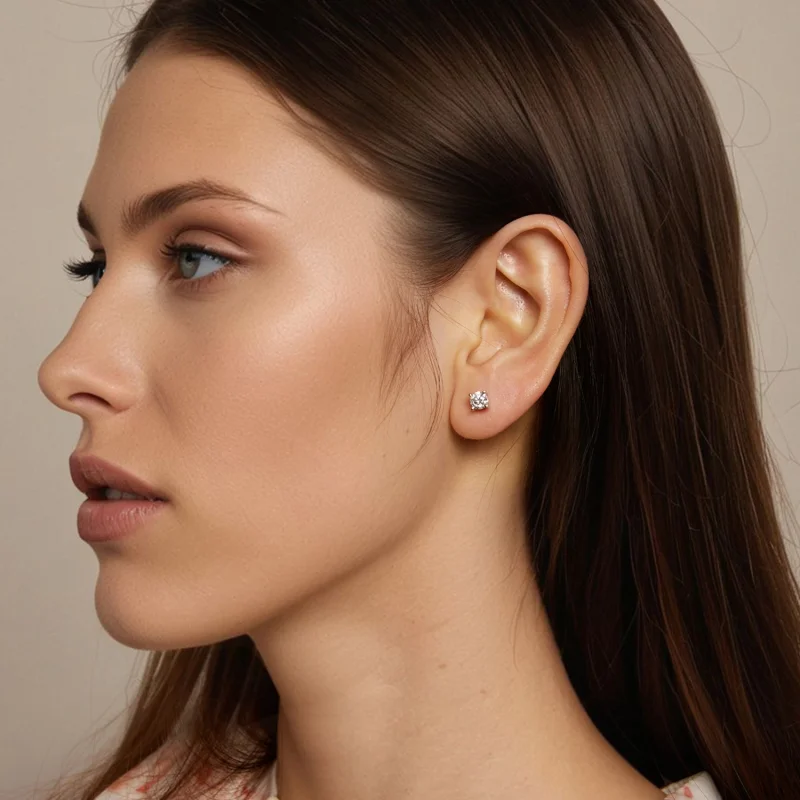 (obrázek pro) Moissanitové náušnice ve stylu PANDORA 0,5ct - MSE038-M - Zobrazit 7