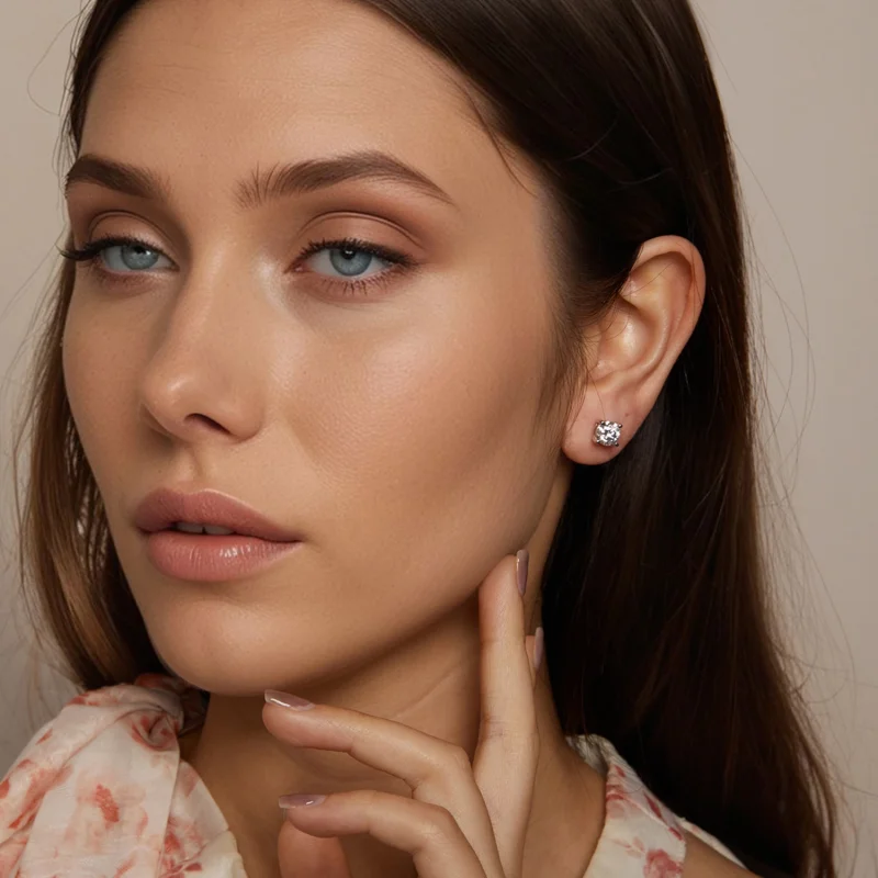 (obrázek pro) Moissanitové náušnice ve stylu PANDORA 1ct - MSE038-L - Zobrazit 8