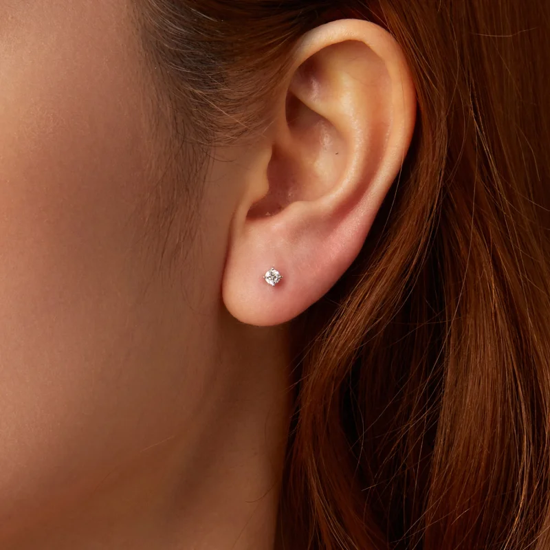 (obrázek pro) Pandora styl 0,1 karátové Moissanite špendlíky na uši (Dva certifikáty) - MSE038 - Zobrazit 8