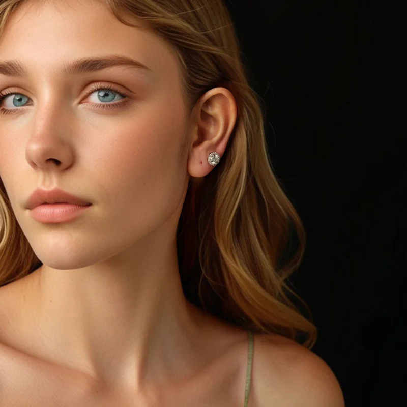 (obrázek pro) Pandora styl 1 karátové Moissanite náušnice (dva certifikáty) - MSE039 - Zobrazit 3