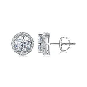 (obrázek pro) Pandora styl 1 karátové Moissanite náušnice (dva certifikáty) - MSE039