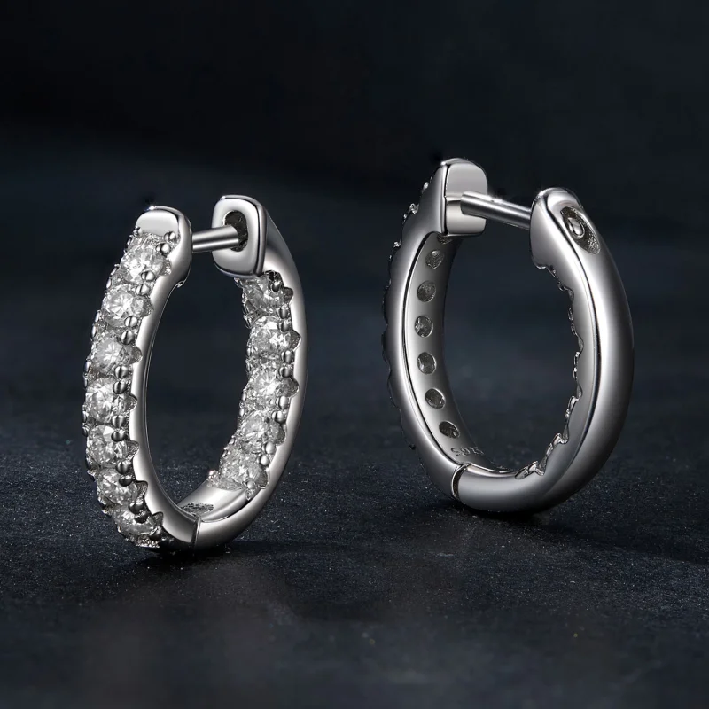 (obrázek pro) PANDORA Style Moissanite třpytivé náušnice (s jedním certifikátem) - MSE060 - Zobrazit 6