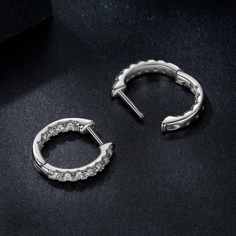 (obrázek pro) PANDORA Style Moissanite třpytivé náušnice (s jedním certifikátem) - MSE060 - Zobrazit 7