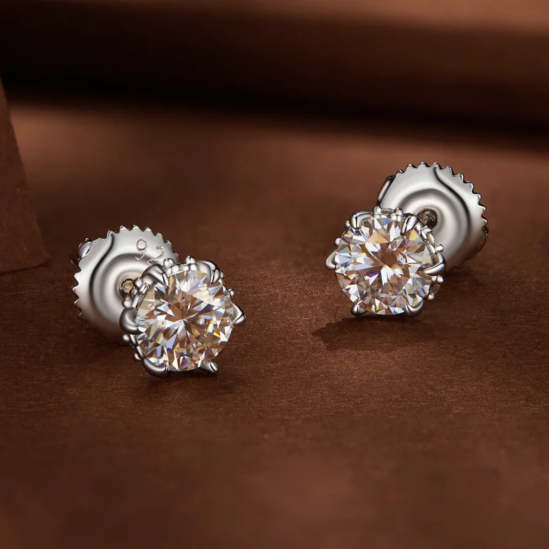 (obrázek pro) Pandora styl 0,5 karátové Moissanite náušnice - MSE020-S - Zobrazit 3