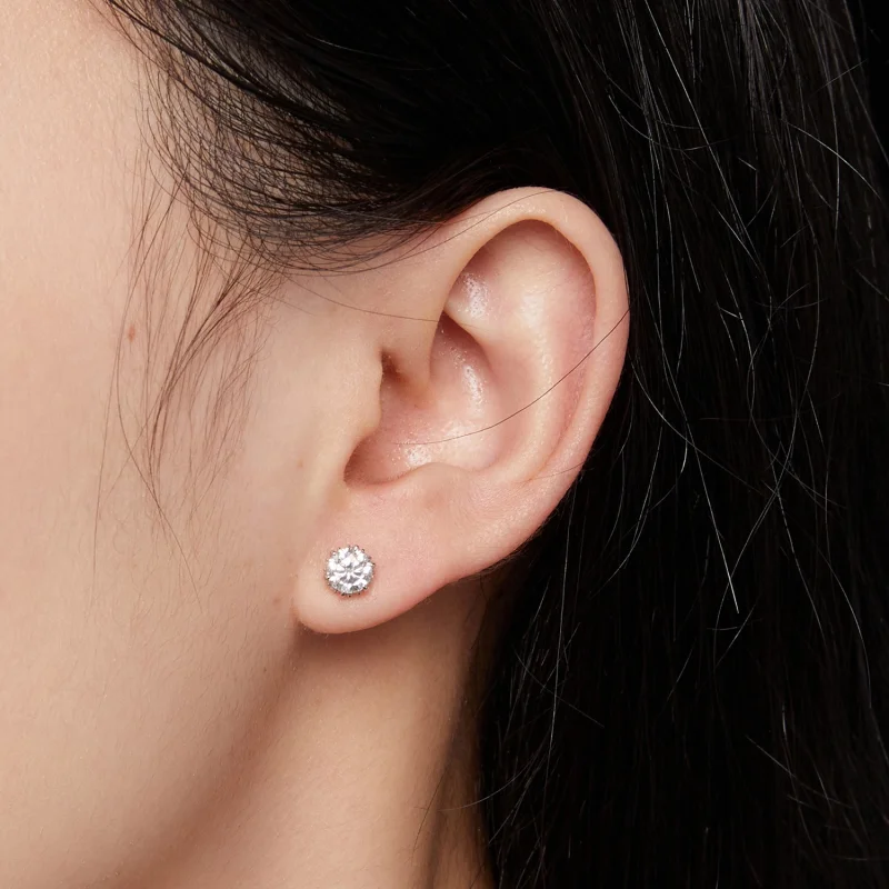 (obrázek pro) Pandora styl 0,5 karátové Moissanite náušnice - MSE020-S - Zobrazit 4
