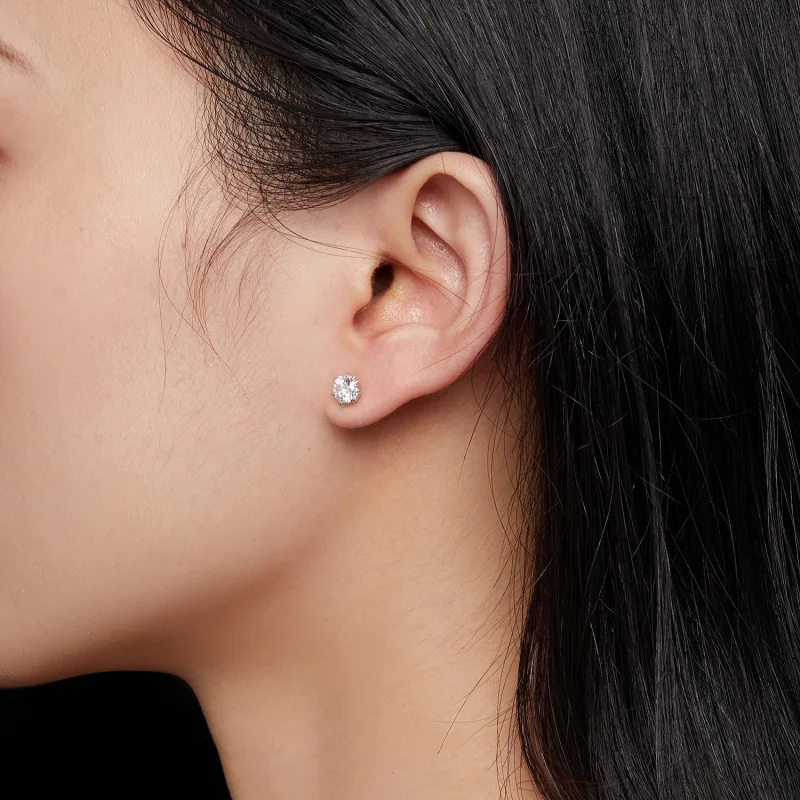 (obrázek pro) Pandora styl 0,5 karátové Moissanite náušnice - MSE020-S - Zobrazit 5