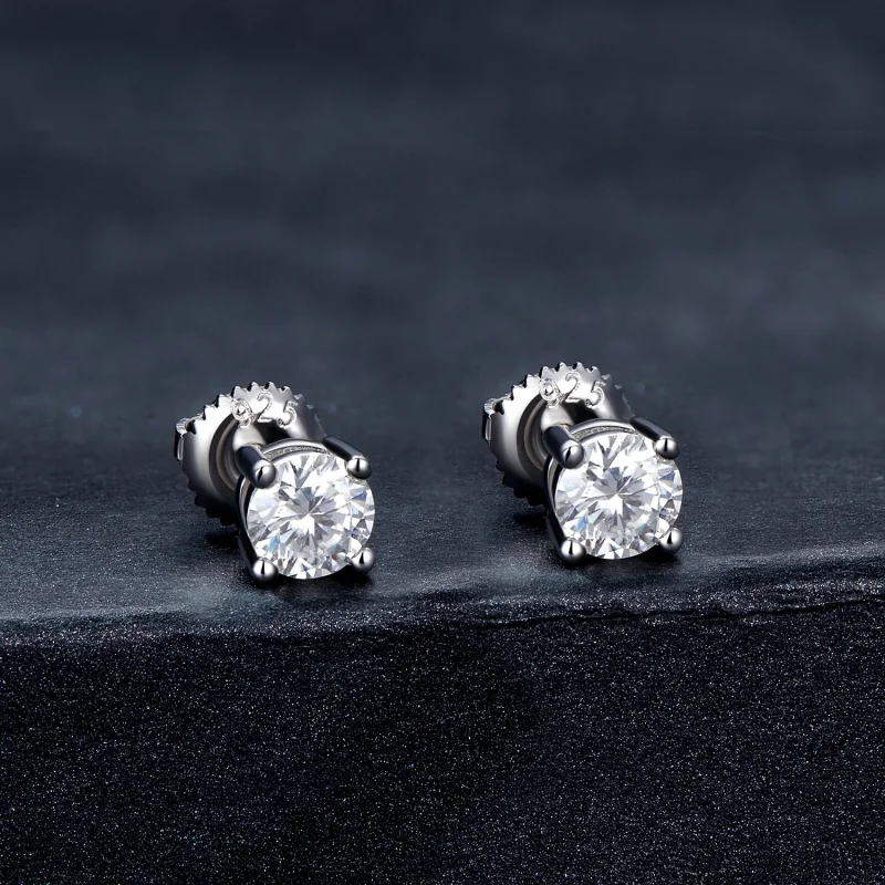 (obrázek pro) Pandora styl 0,5 karátové náušnice s čtyřmi drápy Moissanite - MSE003-S - Zobrazit 2