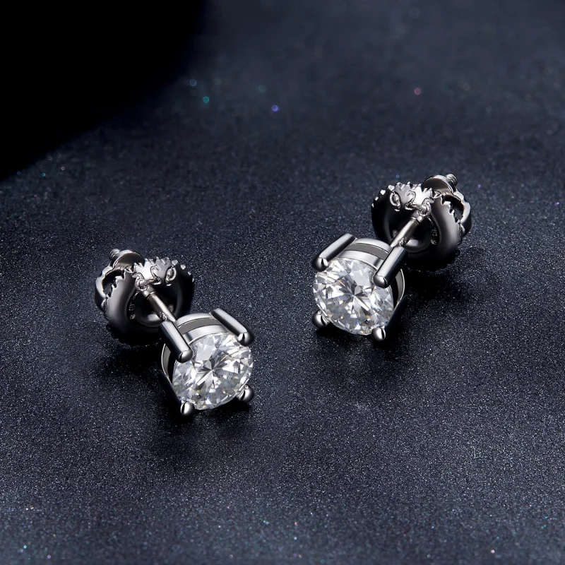(obrázek pro) Pandora styl 0,5 karátové náušnice s čtyřmi drápy Moissanite - MSE003-S - Zobrazit 4