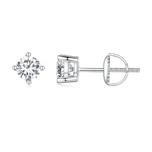 (obrázek pro) Pandora styl 0,5 karátové náušnice s čtyřmi drápy Moissanite - MSE003-S
