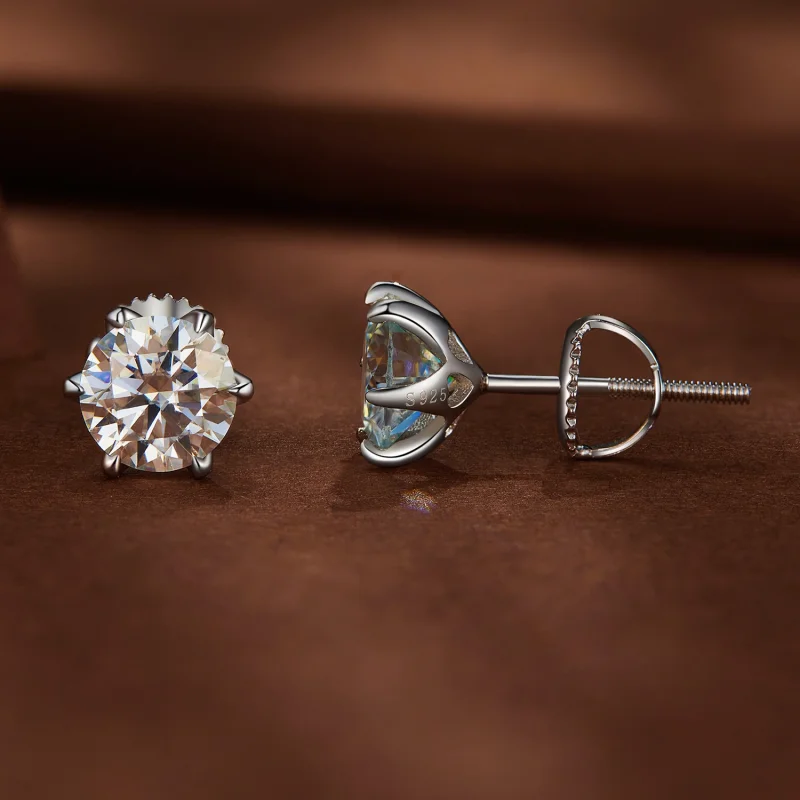 (obrázek pro) Pandora styl 1 karátové Moissanite záušnice se západkou - MSE021-S - Zobrazit 2