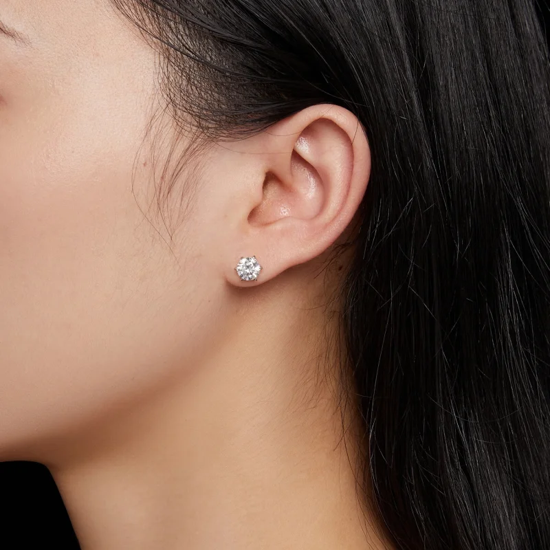 (obrázek pro) Pandora styl 1 karátové Moissanite záušnice se západkou - MSE021-S - Zobrazit 5