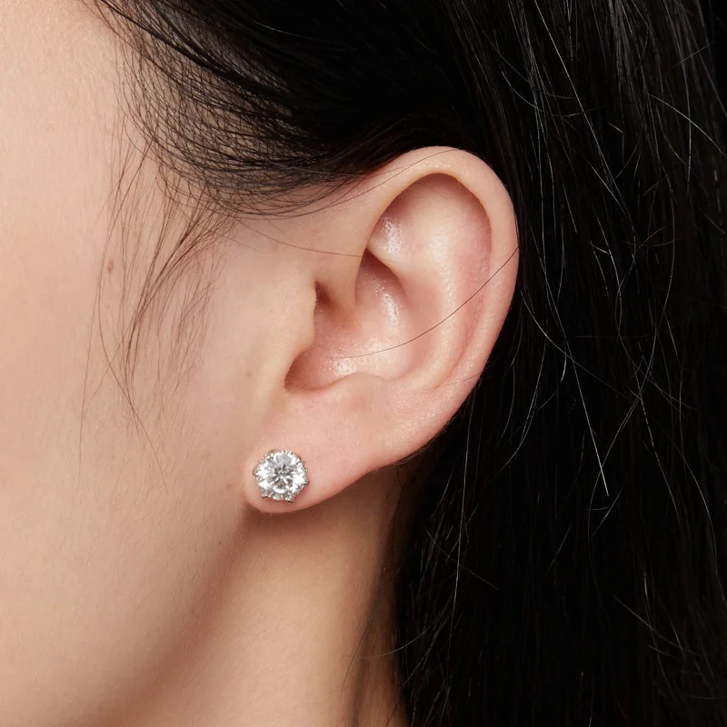 (obrázek pro) Pandora styl 1 karátové Moissanite závěsné náušnice - MSE020-L - Zobrazit 4