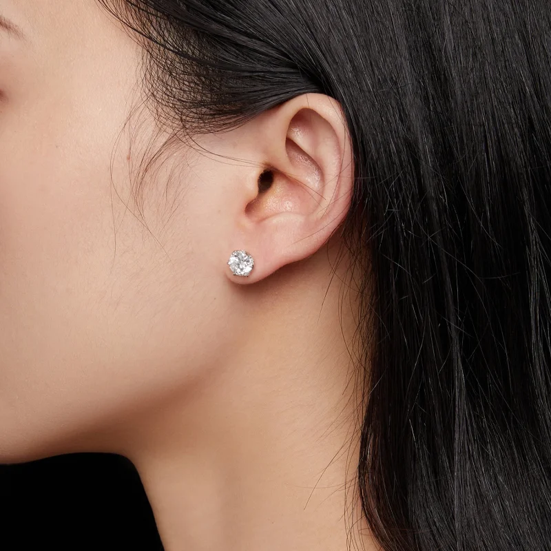 (obrázek pro) Pandora styl 1 karátové Moissanite závěsné náušnice - MSE020-L - Zobrazit 5