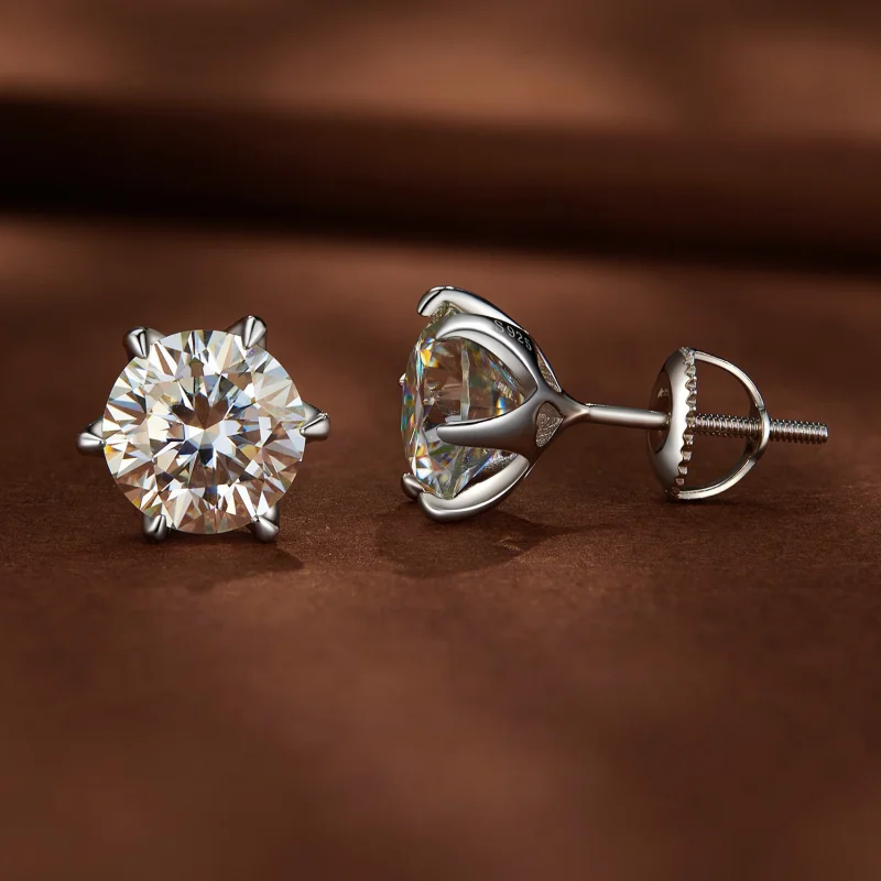 (obrázek pro) Pandora styl 2 karátových Moissanite zářivých náušnic - MSE021-L - Zobrazit 2