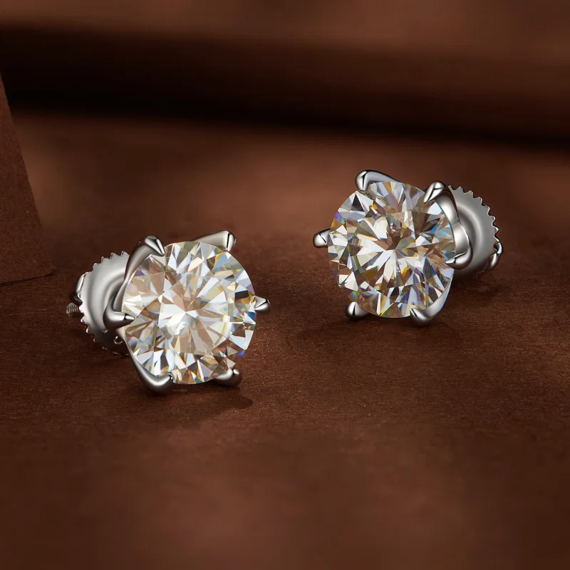 (obrázek pro) Pandora styl 2 karátových Moissanite zářivých náušnic - MSE021-L - Zobrazit 3