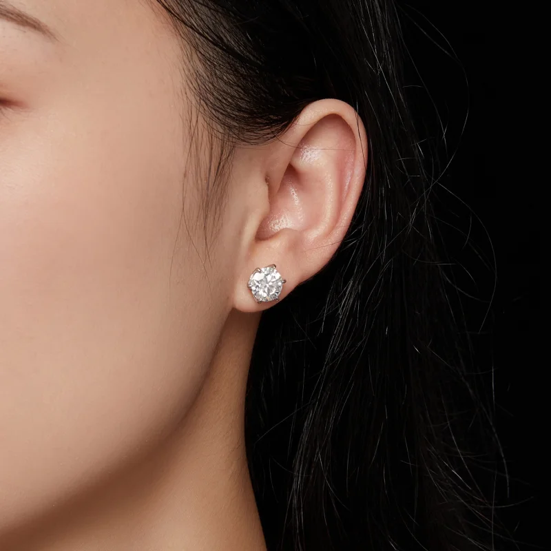 (obrázek pro) Pandora styl 2 karátových Moissanite zářivých náušnic - MSE021-L - Zobrazit 7