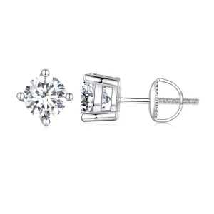 (obrázek pro) Pandora styl Jedno karátové čtyř dráhové Moissanite náušnice - MSE003-L