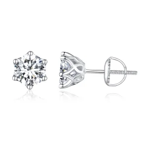 (obrázek pro) Pandora styl Jedno karátové čtyřdráhové Moissanite náušnice - MSE004-XL