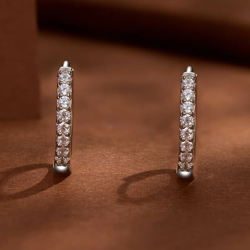 (obrázek pro) Pandora styl Jehlové náušnice s jemným Moissanite - MSE022 - Zobrazit 2