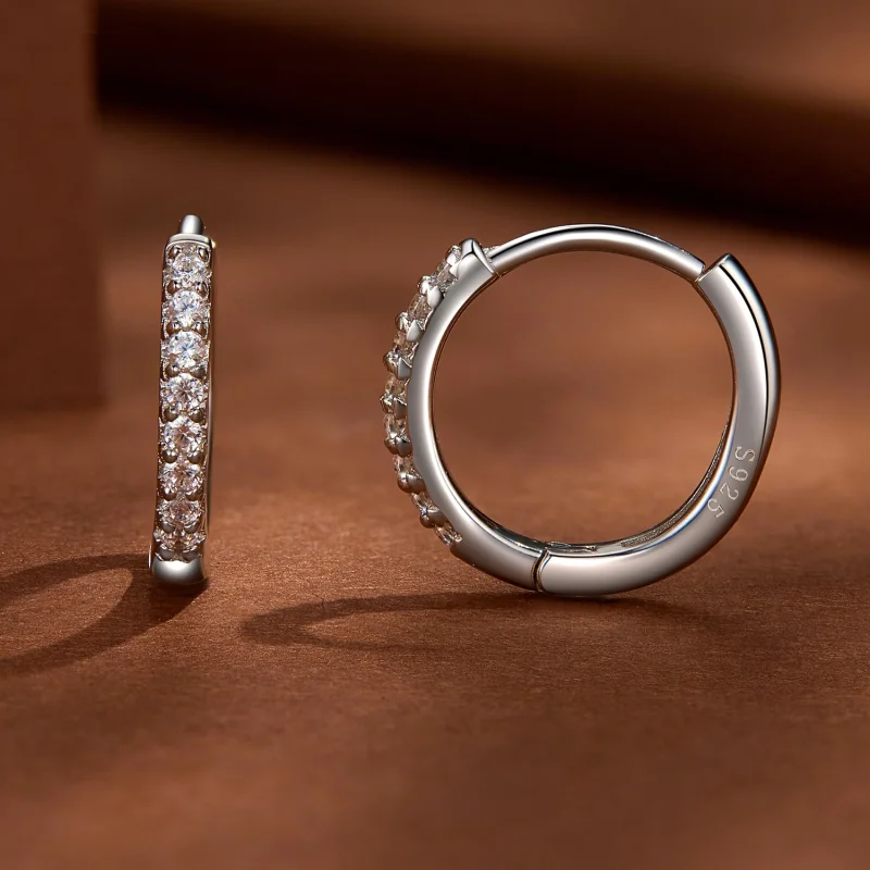 (obrázek pro) Pandora styl Jehlové náušnice s jemným Moissanite - MSE022 - Zobrazit 3