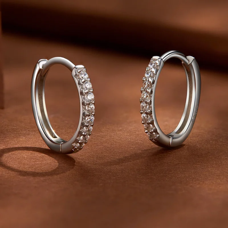 (obrázek pro) Pandora styl Jehlové náušnice s jemným Moissanite - MSE022 - Zobrazit 4