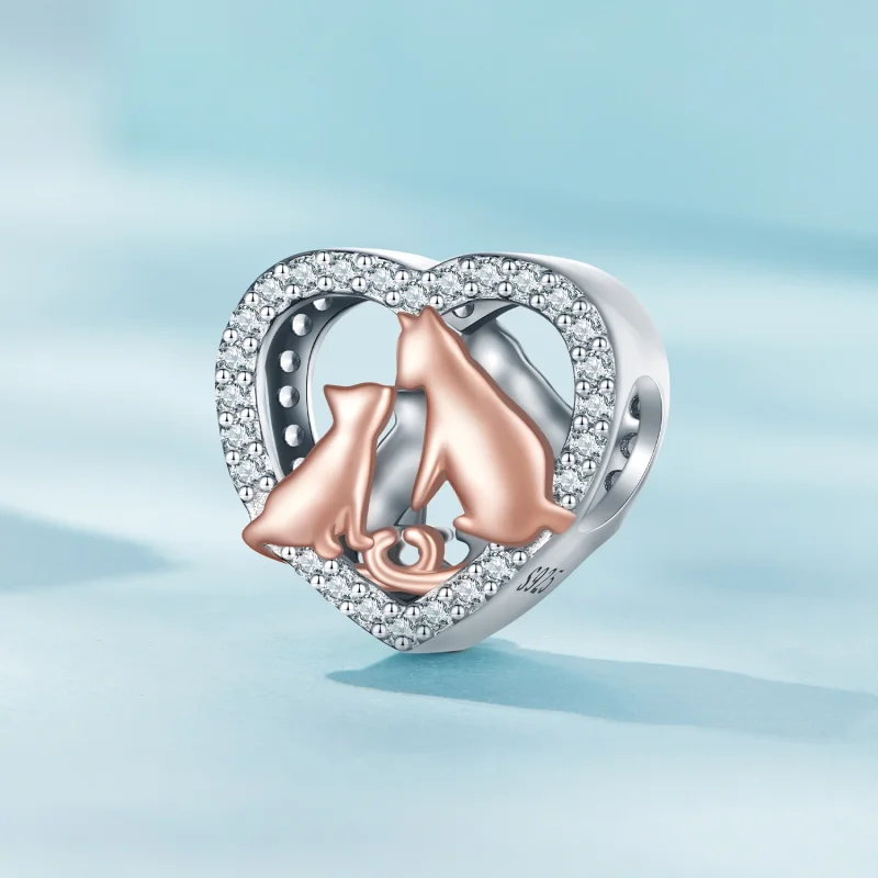 (obrázek pro) Pandora styl Polibek kočka amulet - SCC2517 - Zobrazit 2