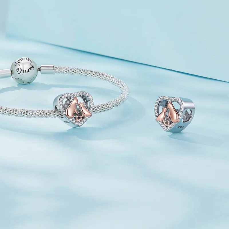 (obrázek pro) Pandora styl Polibek kočka amulet - SCC2517 - Zobrazit 4