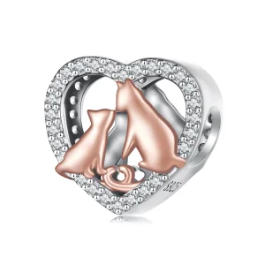 (obrázek pro) Pandora styl Polibek kočka amulet - SCC2517