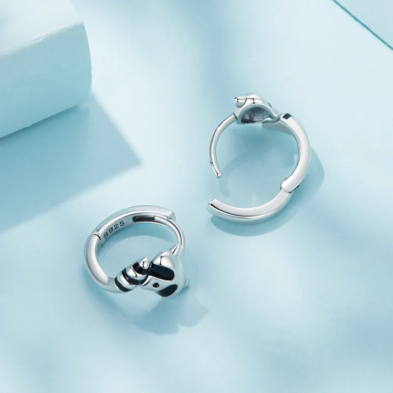 (obrázek pro) Pandora styl Raccoon Hoops náušnice - SCE1603 - Zobrazit 4