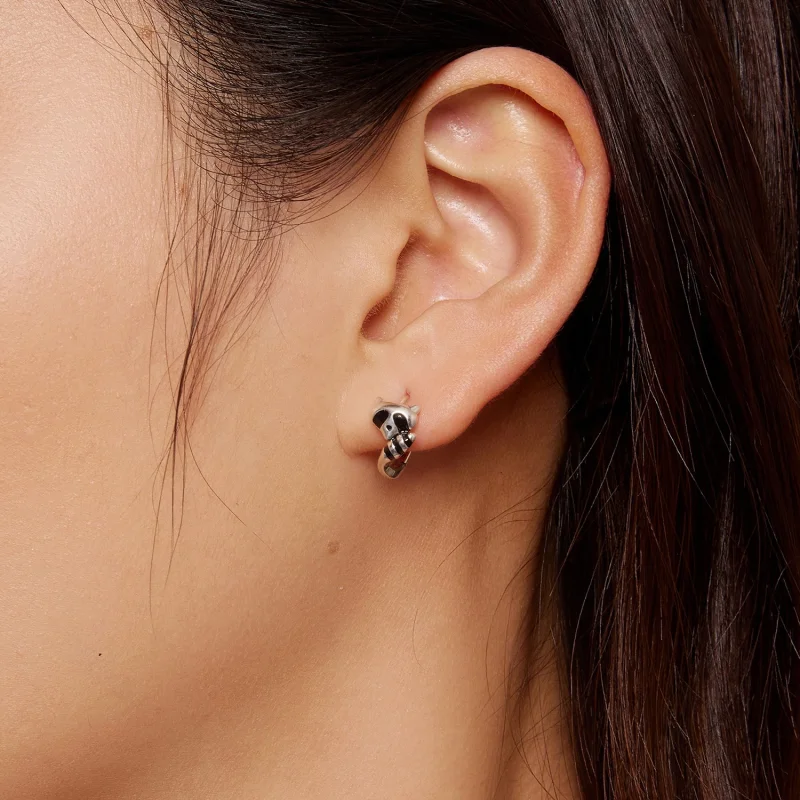 (obrázek pro) Pandora styl Raccoon Hoops náušnice - SCE1603 - Zobrazit 5