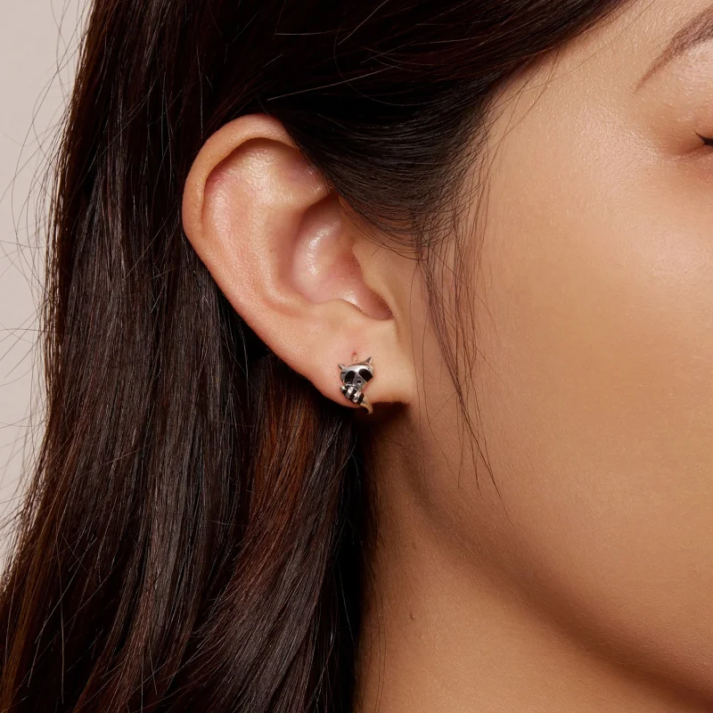 (obrázek pro) Pandora styl Raccoon Hoops náušnice - SCE1603 - Zobrazit 6