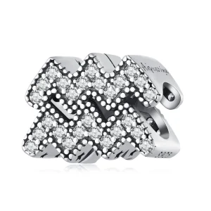 (obrázek pro) Pandora styl Vodnář Šťastný Zvěrokruhový Talisman - SCC2516-12