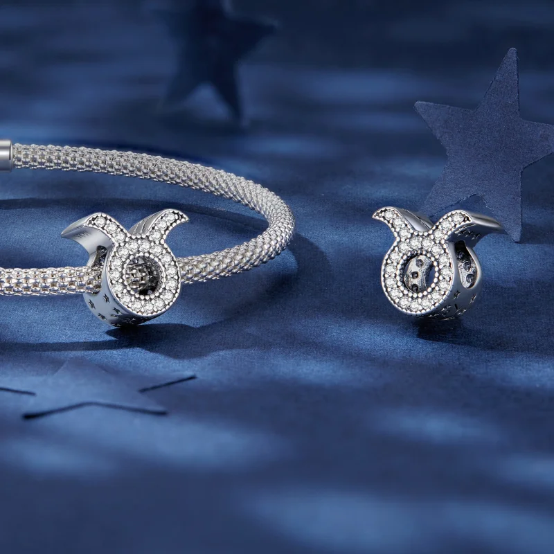 (obrázek pro) Pandora stylu Taurus šťastný zodiac talisman - SCC2516-2 - Zobrazit 4