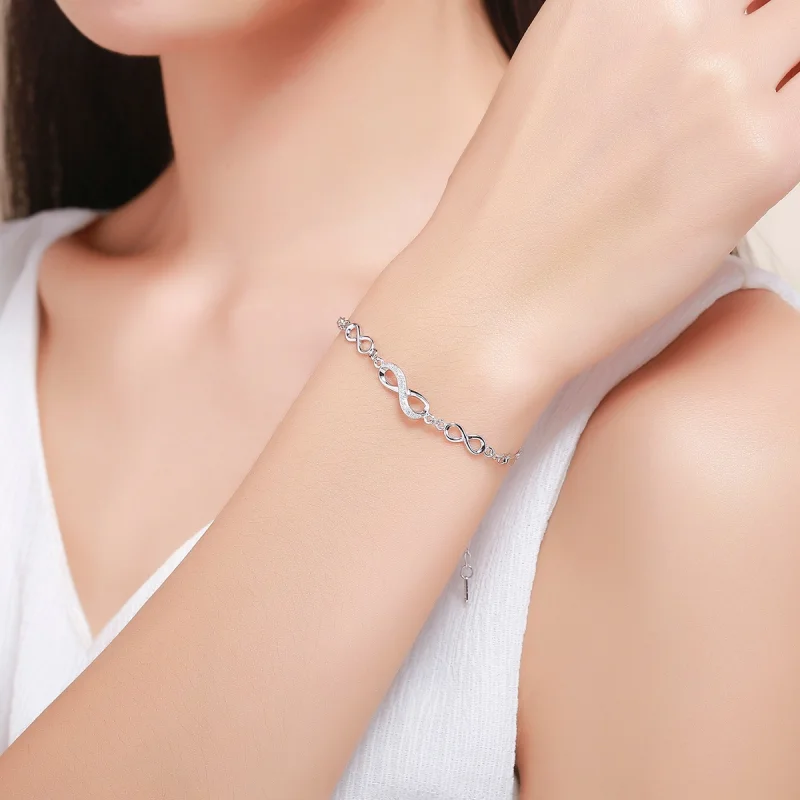 (obrázek pro) Pandora styl Stříbrný Nekonečná Elegance Posuvný Náramek - SCB037 - Zobrazit 2