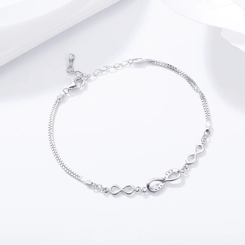 (obrázek pro) Pandora styl Stříbrný Nekonečná Elegance Posuvný Náramek - SCB037 - Zobrazit 5