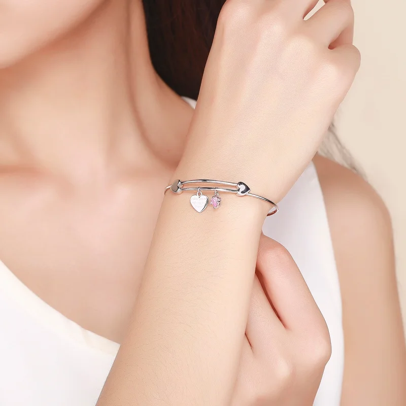 (obrázek pro) Stříbrná náramek Pandora Style Love Promise Charm Entwined Slider - SCB124 - Zobrazit 2