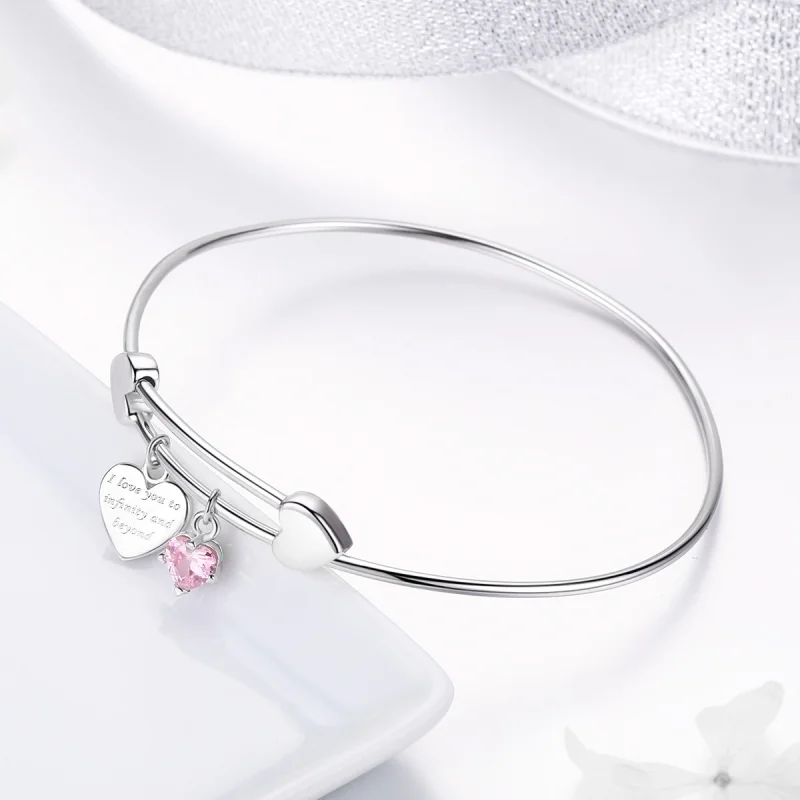(obrázek pro) Stříbrná náramek Pandora Style Love Promise Charm Entwined Slider - SCB124 - Zobrazit 3