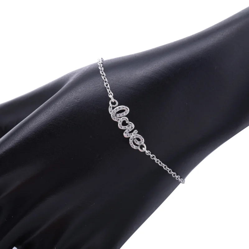 (obrázek pro) Náramek s podpisem lásky, kubická zirkonie, sterlingové stříbro, 16cm - 590510CZ - Zobrazit 3