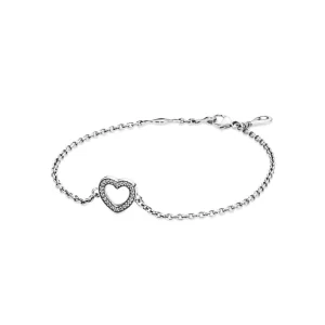 (obrázek pro) Náramek - symbol lásky , sterlingové stříbro, kubická zirkonie, 16cm - 590508CZ PANDORA
