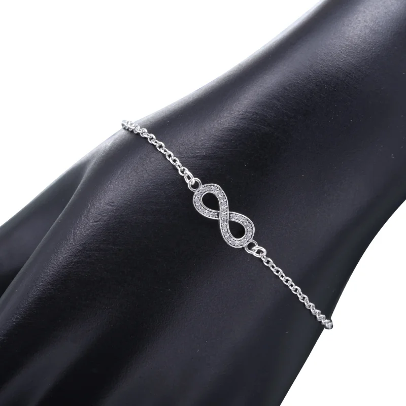 (obrázek pro) Náramek - symbol nekonečna, sterlingové stříbro, kubická zirkonie, 16cm - 590509 - Zobrazit 3