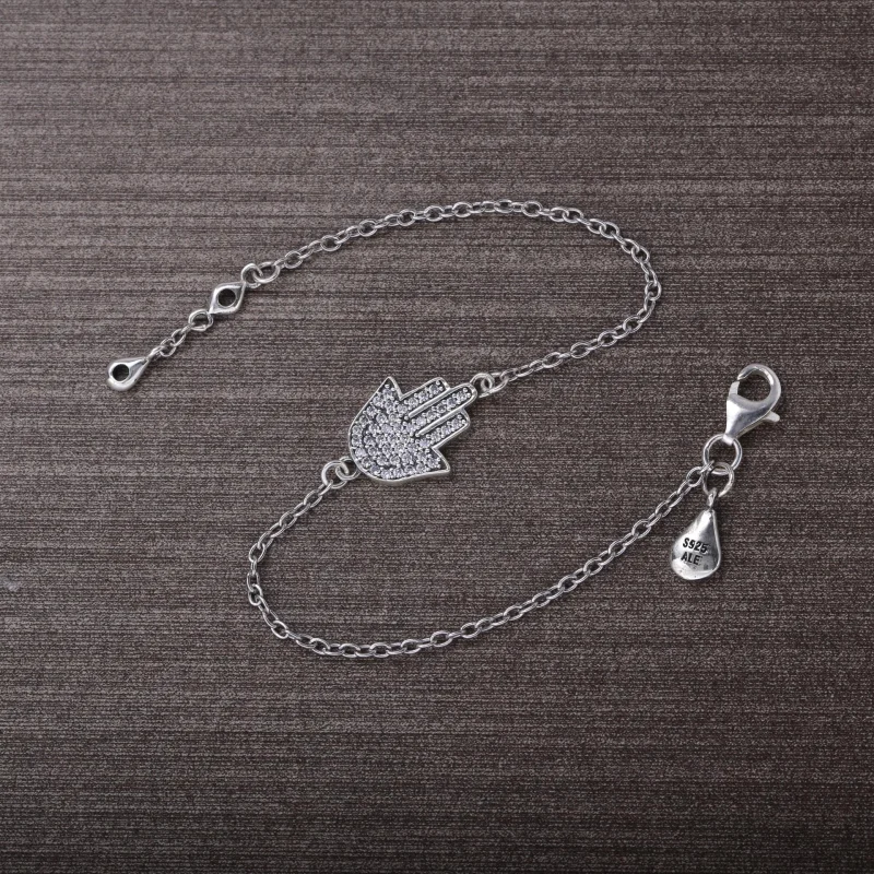 (obrázek pro) Náramek - symbol ochrany, sterlingové stříbro, kubická zirkonie, 16cm - 590505CZ - Zobrazit 2