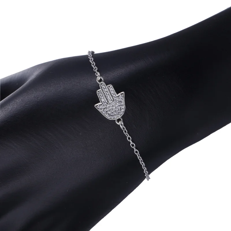(obrázek pro) Náramek - symbol ochrany, sterlingové stříbro, kubická zirkonie, 16cm - 590505CZ - Zobrazit 3