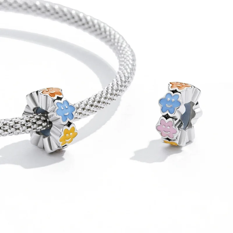 (obrázek pro) Pandora styl barevný charm s úsměvnou tváří oblačku - SCC2188 - Zobrazit 3