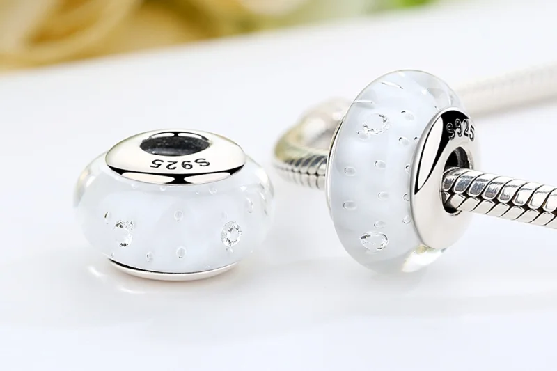 (obrázek pro) Pandora styl Bílý Muránské Sklo Charm - SCZ002 - Zobrazit 8