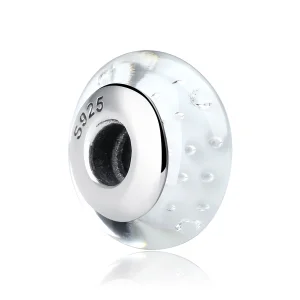 (obrázek pro) Pandora styl Bílý Muránské Sklo Charm - SCZ002
