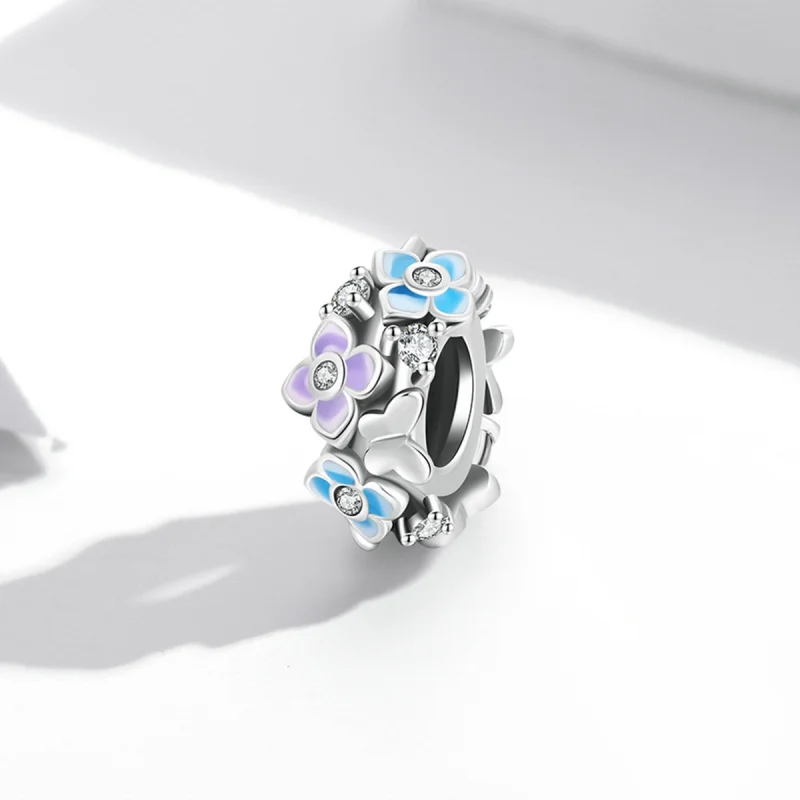 (obrázek pro) Pandora styl Butterfly Love Flower Charm - SCC2063 - Zobrazit 2