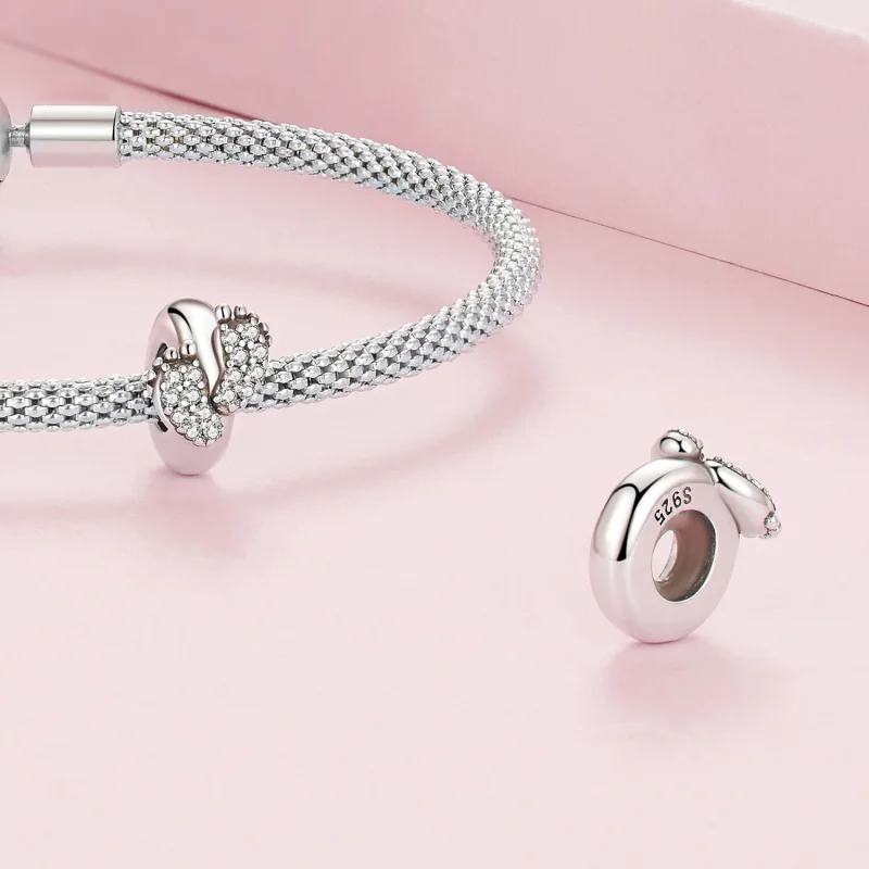 (obrázek pro) Pandora styl dětské nohy Spacer Charm - BSC688 - Zobrazit 4